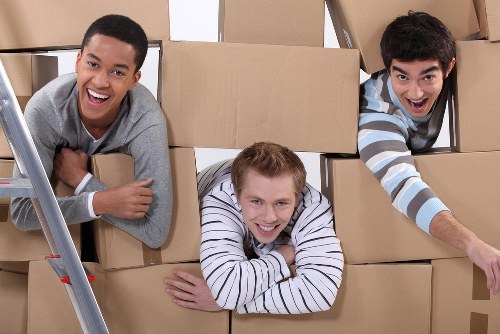 Packing boxes and labeling for a Roehampton house move