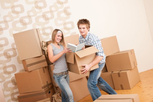 Careful packing of fragile items for flat removals
